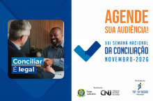 Arte oficial da XXI Semana Nacional da Conciliação divulgada pelo TRT da 16ª Região