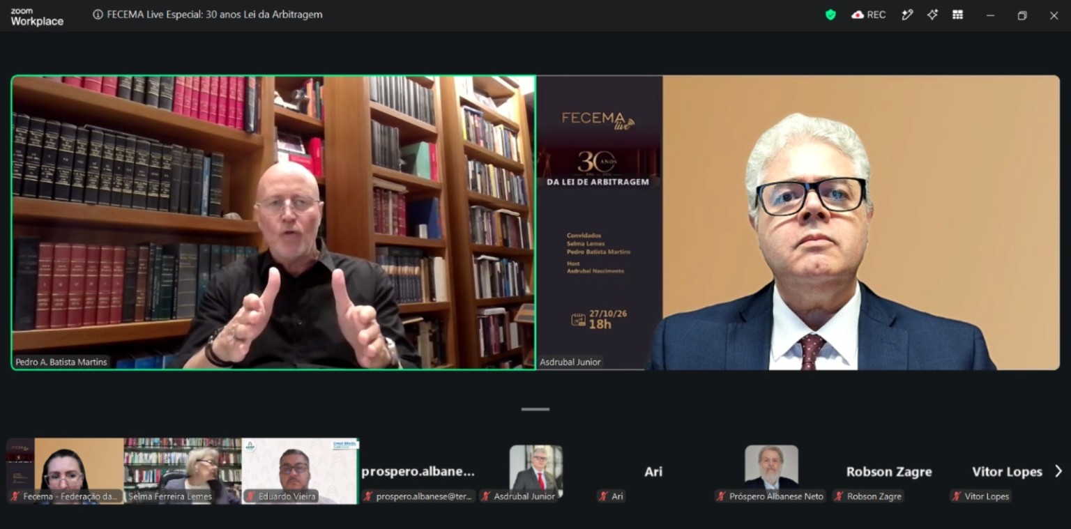 Pedro Batista Martins conversa com o anfitrião Asdrubal Júnior na live da FECEMA.