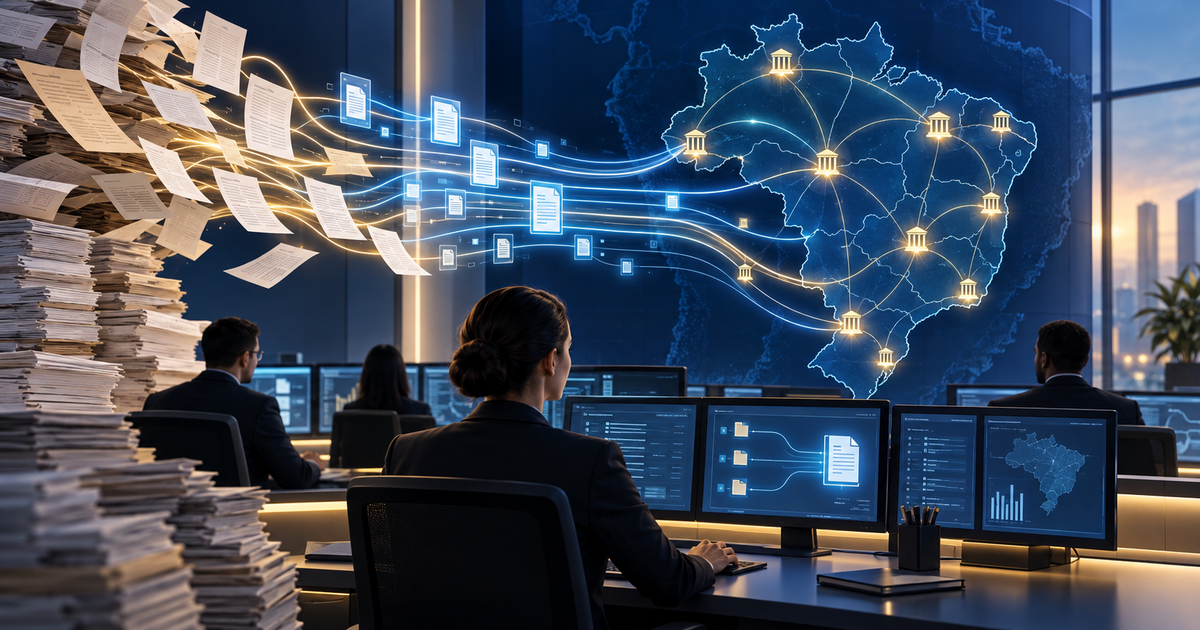 Centro de operações digitais transforma pilhas de processos em fluxos conectados entre tribunais no mapa do Brasil